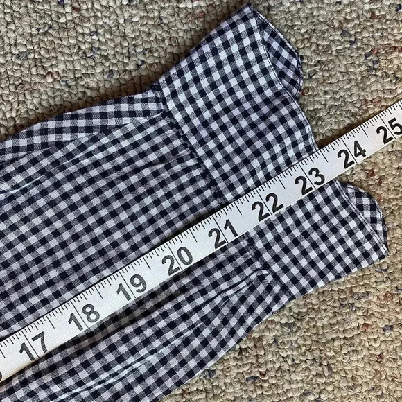 Style &Co Womens 1X Button Up Shirt Black White Gingham Light Cotton Westerncore - Picture 3 of 9